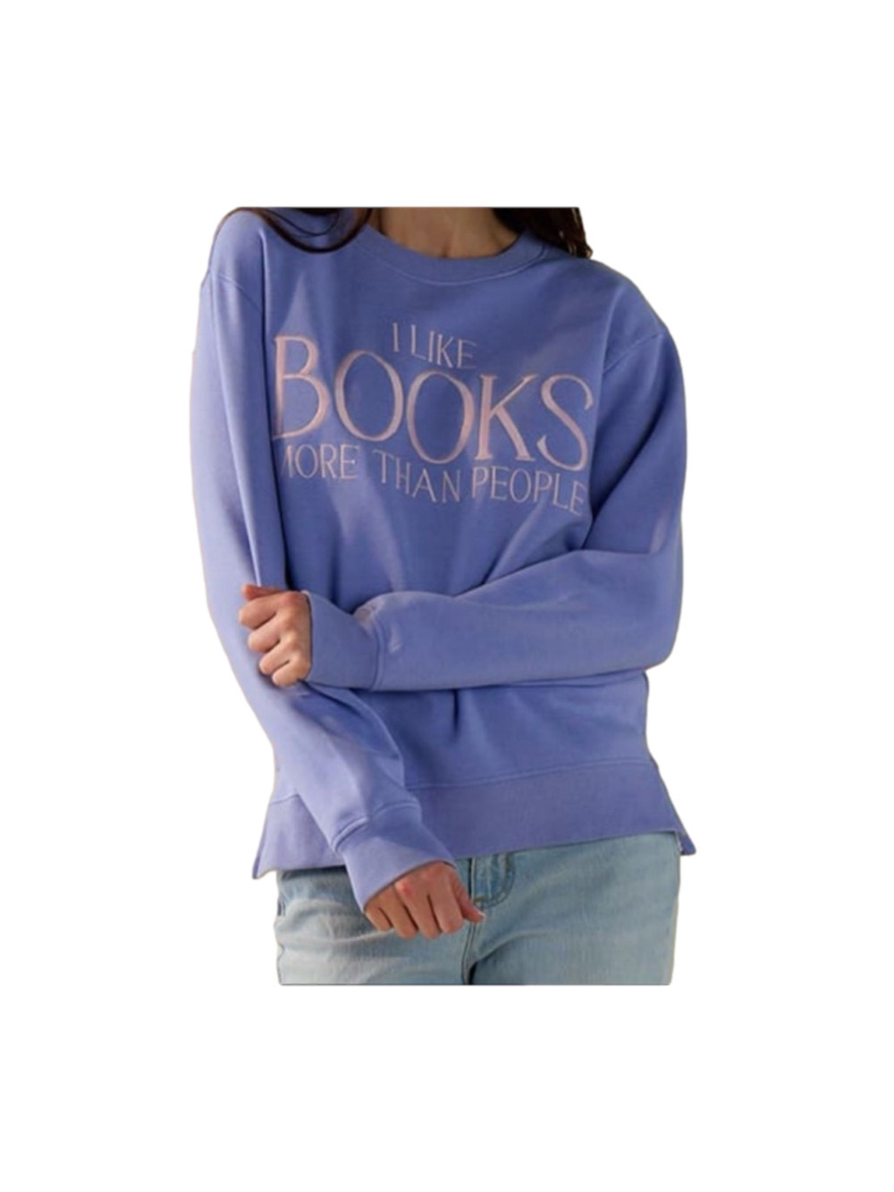 Women's I Like Books More than People Graphic Sweatshirt M
